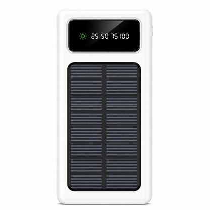 Solar Power Bank – Portable Solar Charger with LED Light & USB Charging