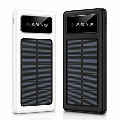 Solar Power Bank – Portable Solar Charger with LED Light & USB Charging