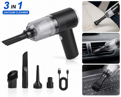 3-in-1 Portable Vacuum Cleaner | Powerful Handheld Vacuum for Car, Home & Office