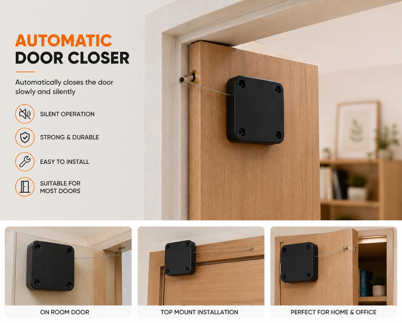 Automatic Door Closer – Smooth, Silent & Easy to Install
