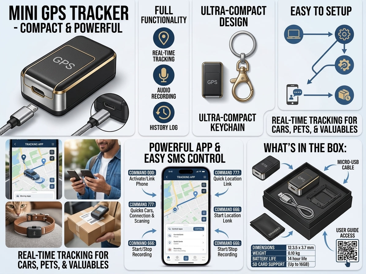 GPS Tracker Portable Mini Hidden Real Time GPS Tracking Device Bike And Car