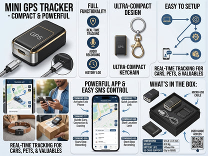 GPS Tracker Portable Mini Hidden Real Time GPS Tracking Device Bike And Car