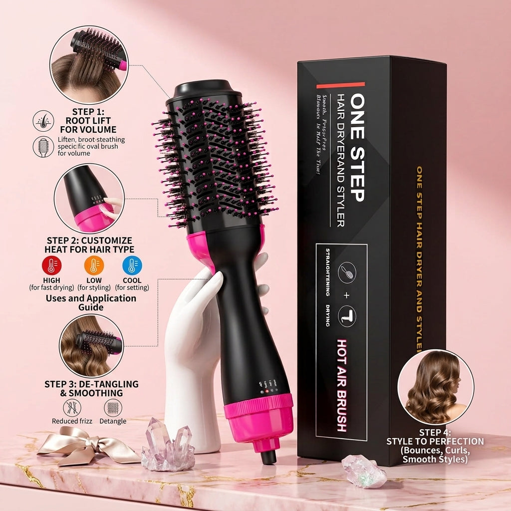 One Step Hair Styler – Hair Dryer, Volumizer & Straightener